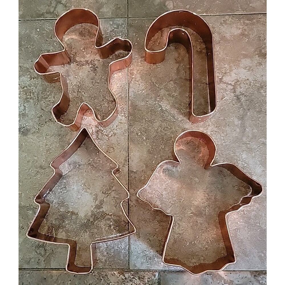 Large Copper Cookie Cutters 6” Holiday Baking Decorating Collector Pieces.